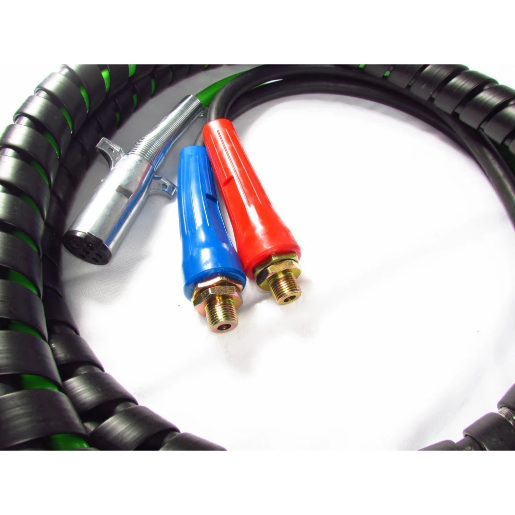 Fortpro 15Ft 3 in 1 ABS and Air Hoses Assembly Wrap | 7 Way Electrical ABS Trailer Cord Cable & 2 Air Hoses | Replace 42045656, 451098, 169157 | F235507 - Image 3