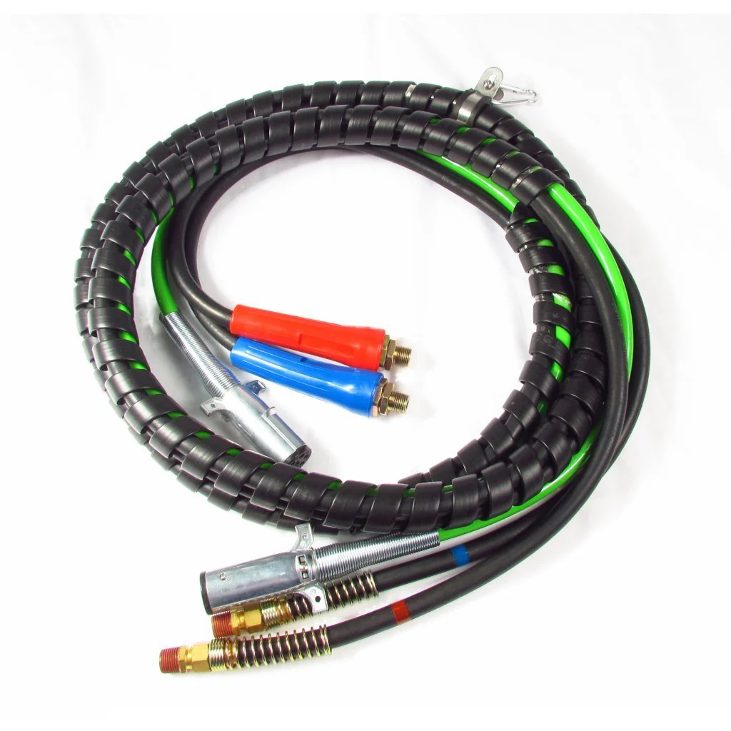 Fortpro 15Ft 3 in 1 ABS and Air Hoses Assembly Wrap | 7 Way Electrical ABS Trailer Cord Cable & 2 Air Hoses | Replace 42045656, 451098, 169157 | F235507 - Image 4