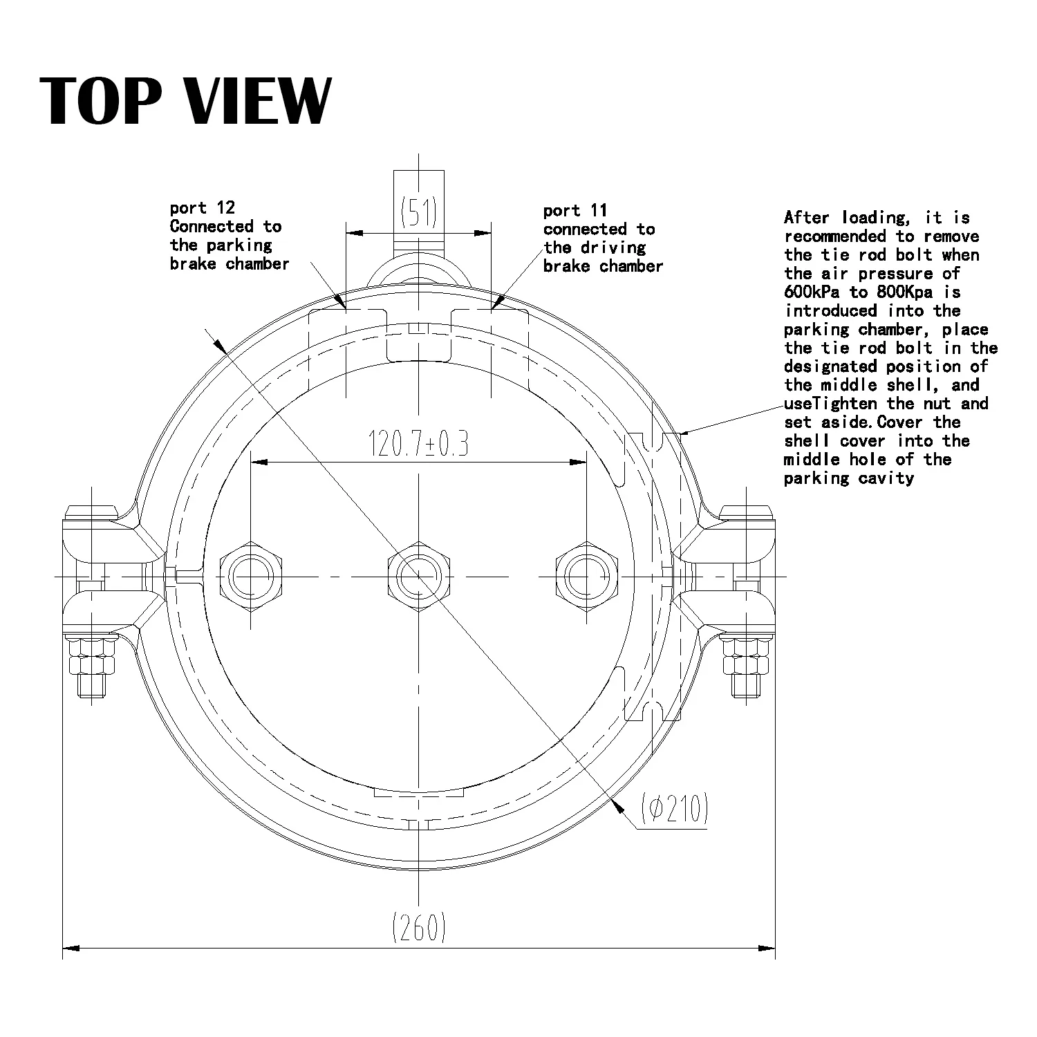 Fortpro 2-PCS Type 30/30 Sealed Air Spring Brake Chamber - 2 1/2" Stroke Threaded | F224746E-2QTY - Image 9