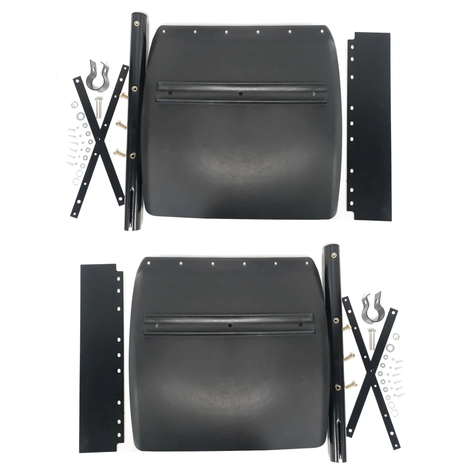 Fortpro 24" x 24" Black Poly Quarter Fenders Pair | F247581 - Image 3