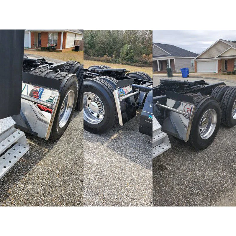 Fortpro 24" x 24" Quarter Fenders Pair Set - Heavy Duty Stainless Steel For Freightliner, Kenworth, Mack | F245690 - Image 4