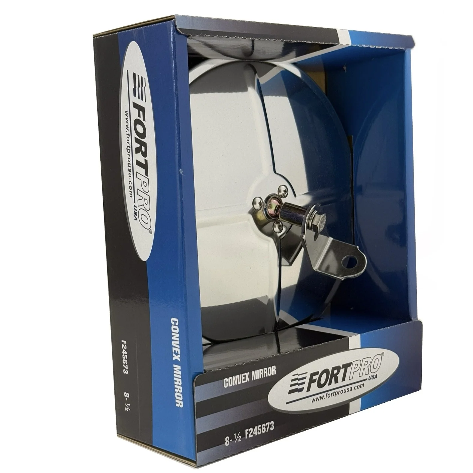 Fortpro 8 1/2" Convex Mirror Stainless Steel with Center Stud Mount | F245673 - Image 4