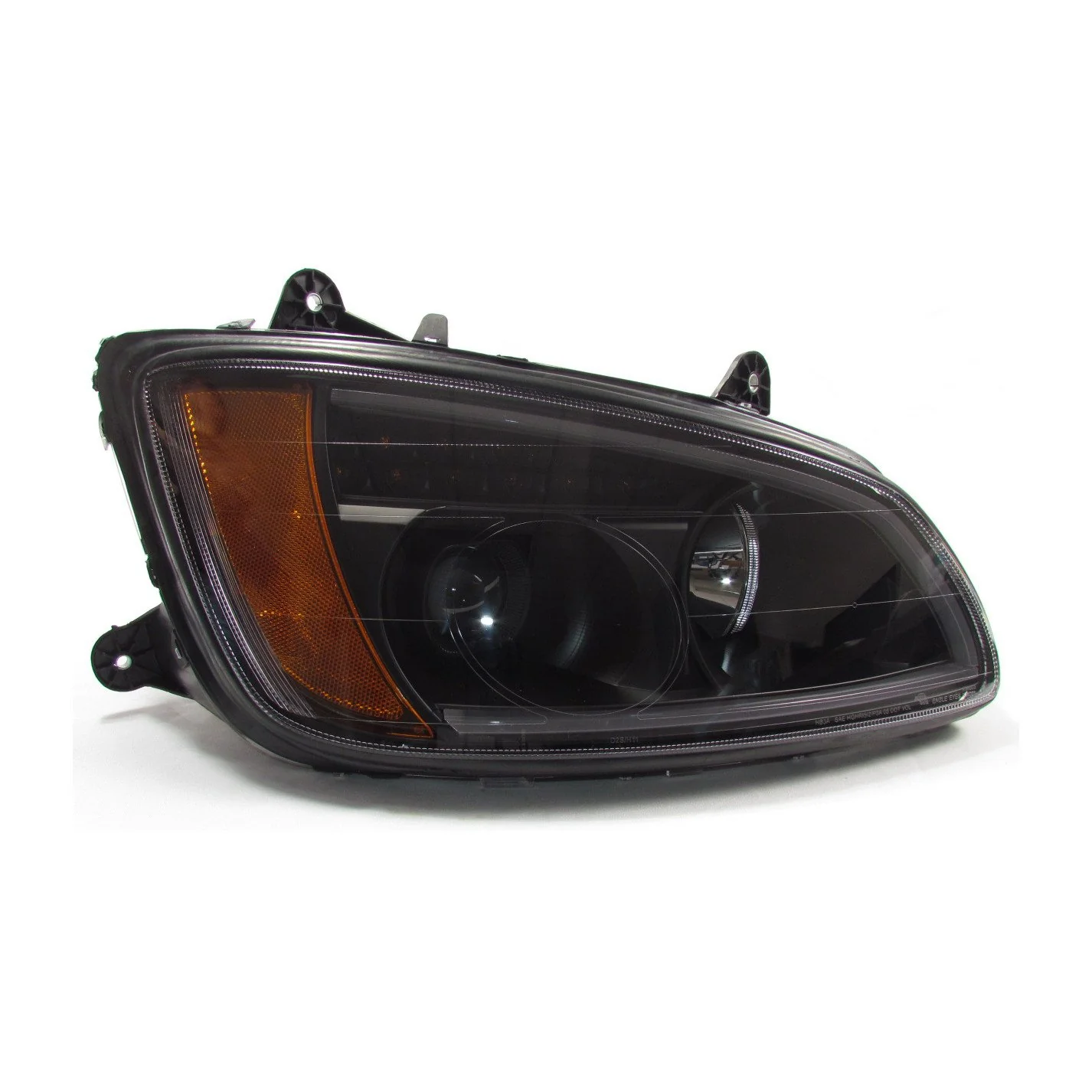 Black Projector Headlights w/LED Bar Set for Kenworth T660 - Both Sides - Image 3